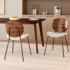 2 chaises bois marron beige pieds noirs