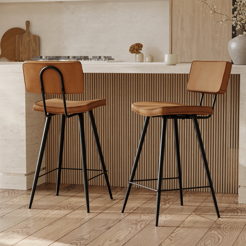Lot De 2 Tabourets De Bar Texas - Camel