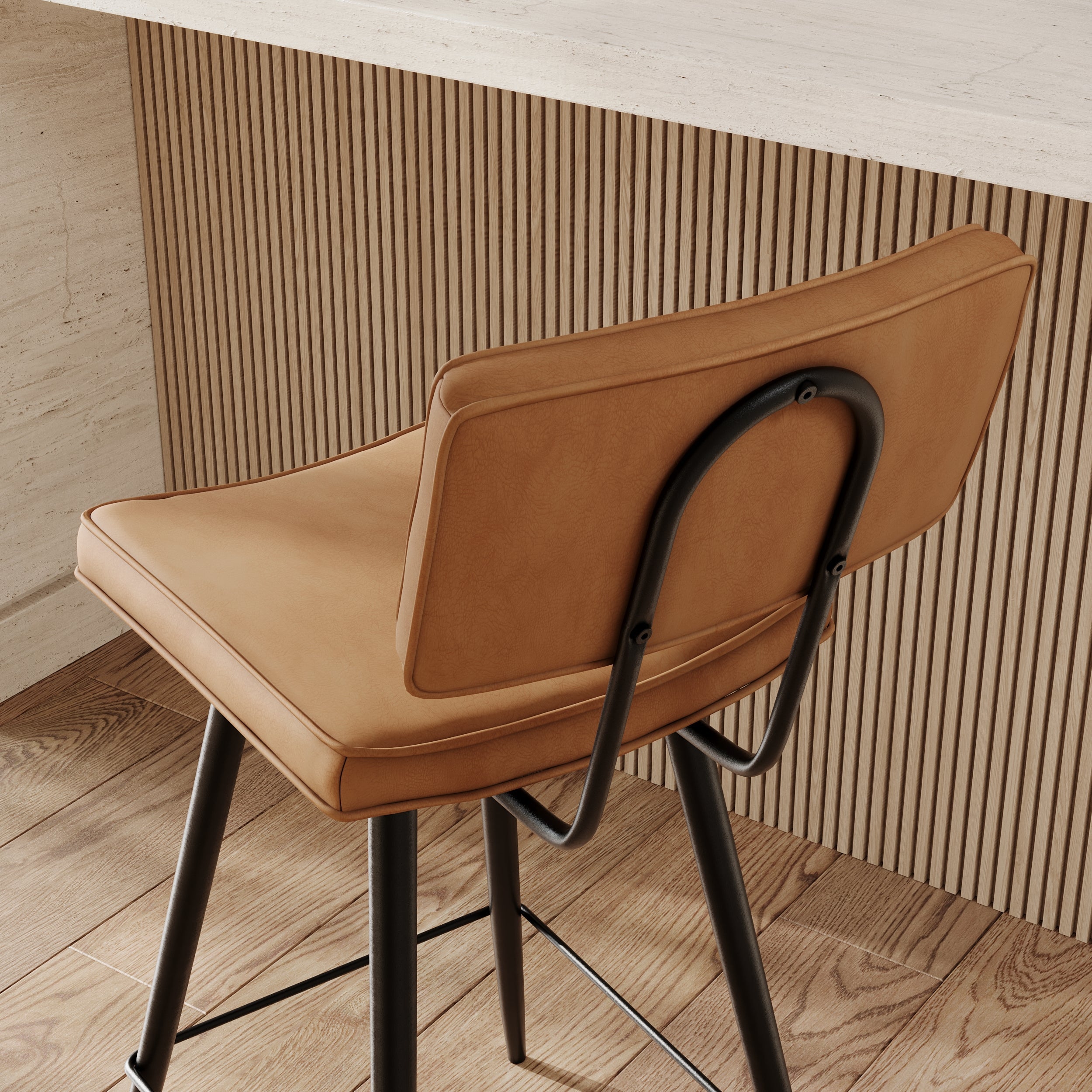Lot De 2 Tabourets De Bar Texas - Camel