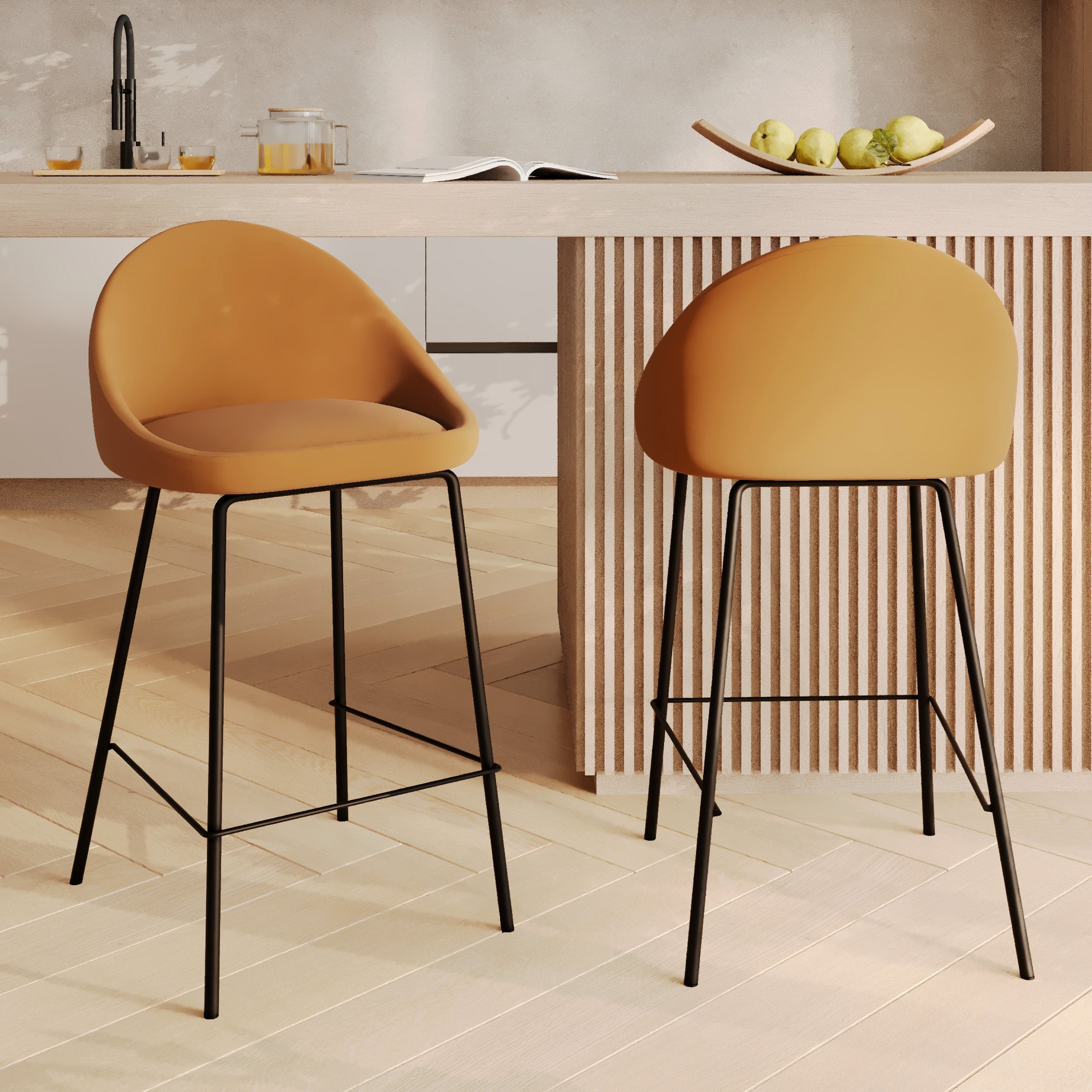 Lot De 2 Tabourets De Bar Misty - Camel