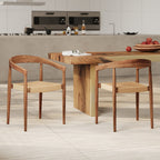 2 chaises en bois teck et rotin bali