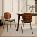 2 chaises marron et kaki en velours