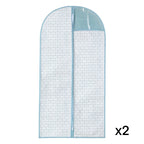 2 Housses Pour Vêtement Blanc Et Bleu - H120 cm - Blanc