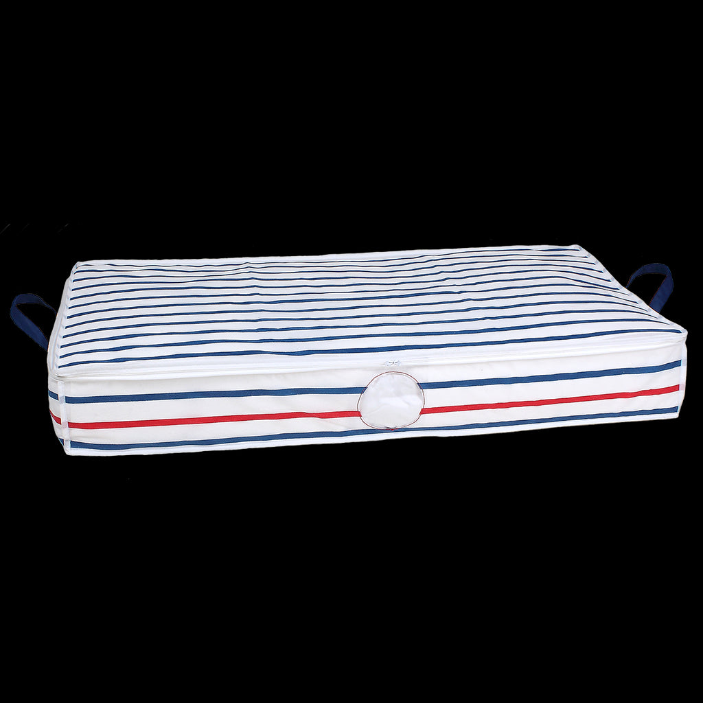 Lot De 2 Housses Rayures Sous Lit - 69L - Blanc