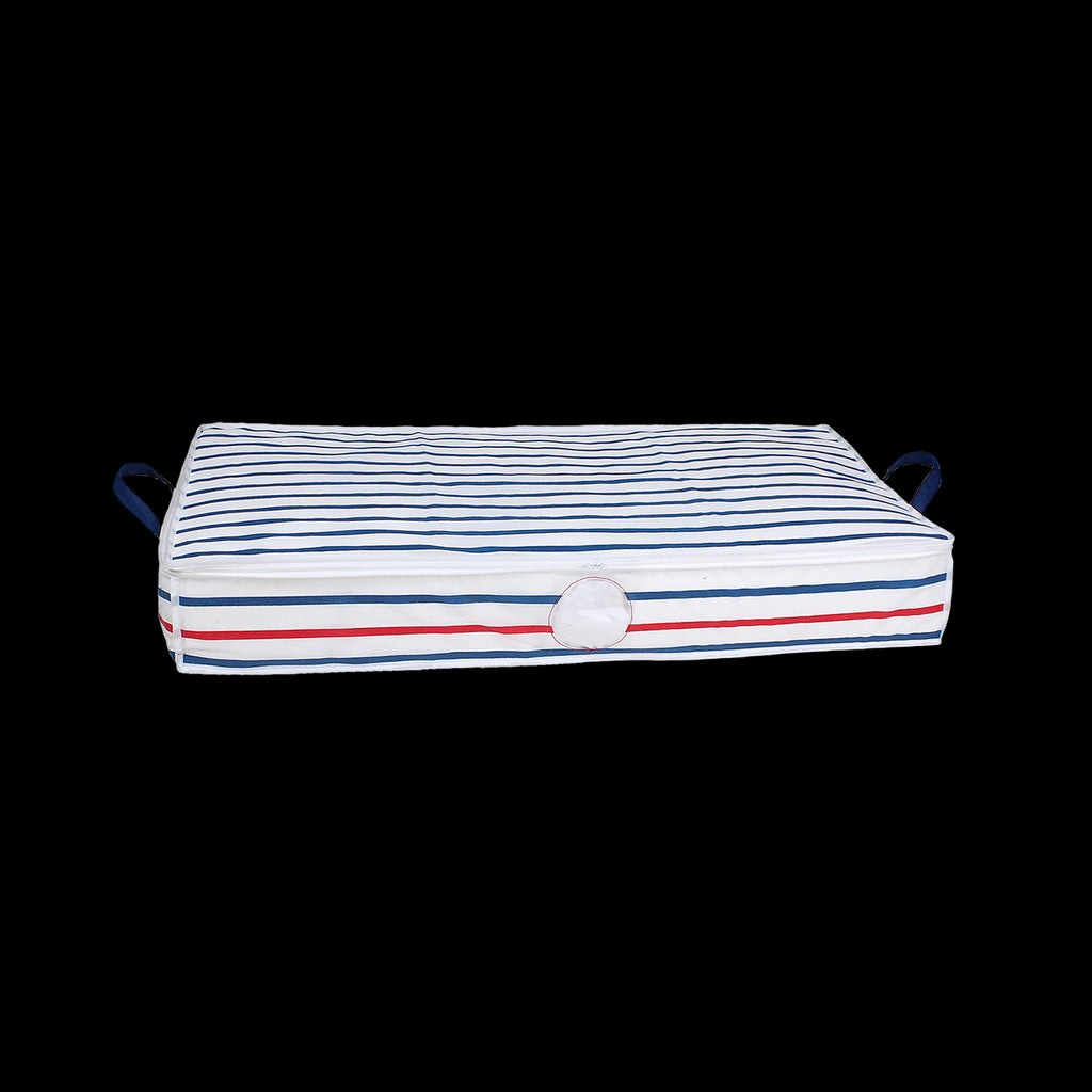 Lot De 2 Housses Rayures Sous Lit - 69L - Blanc