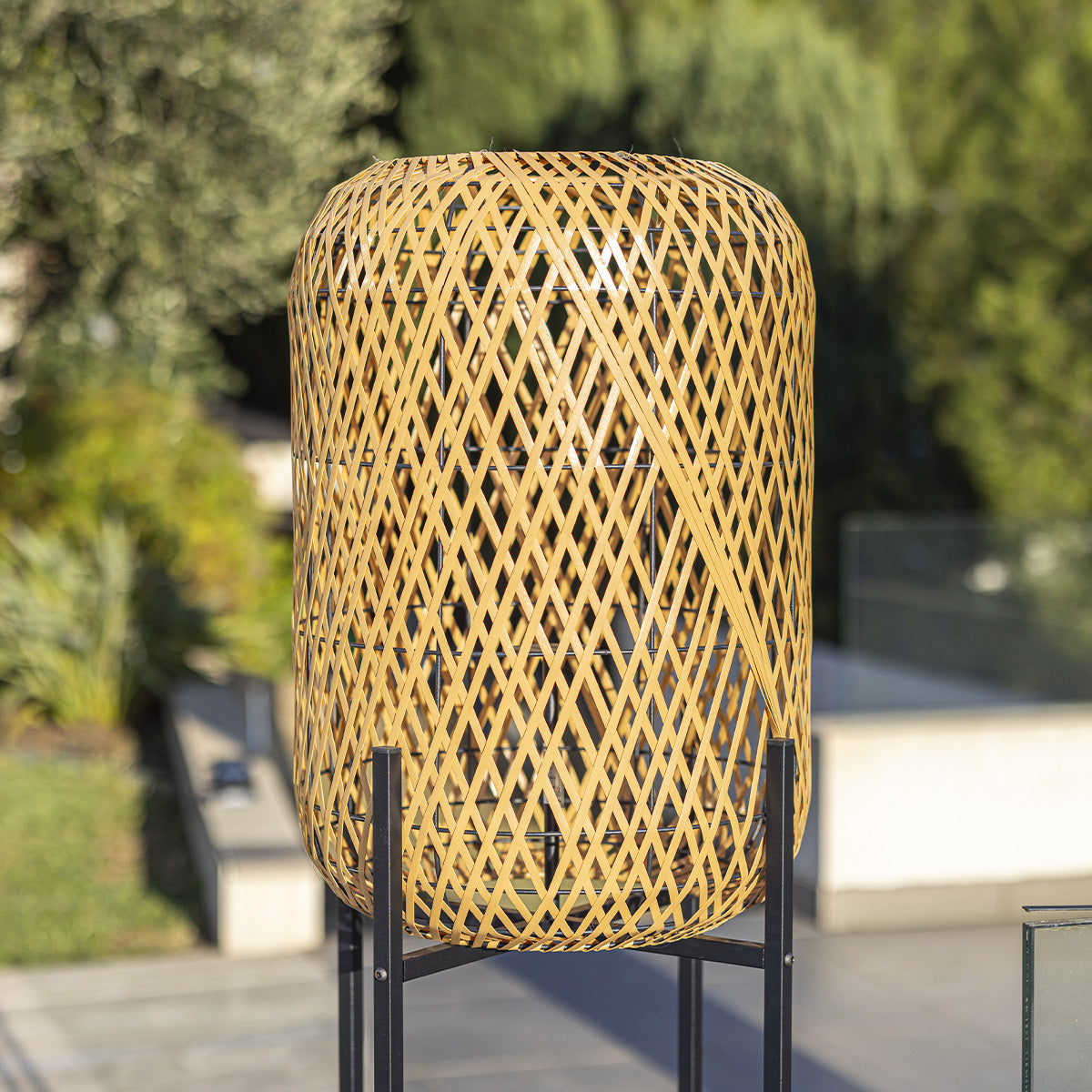 Stanley - Lampadaire Sans Fil - Polyrotin - Gris