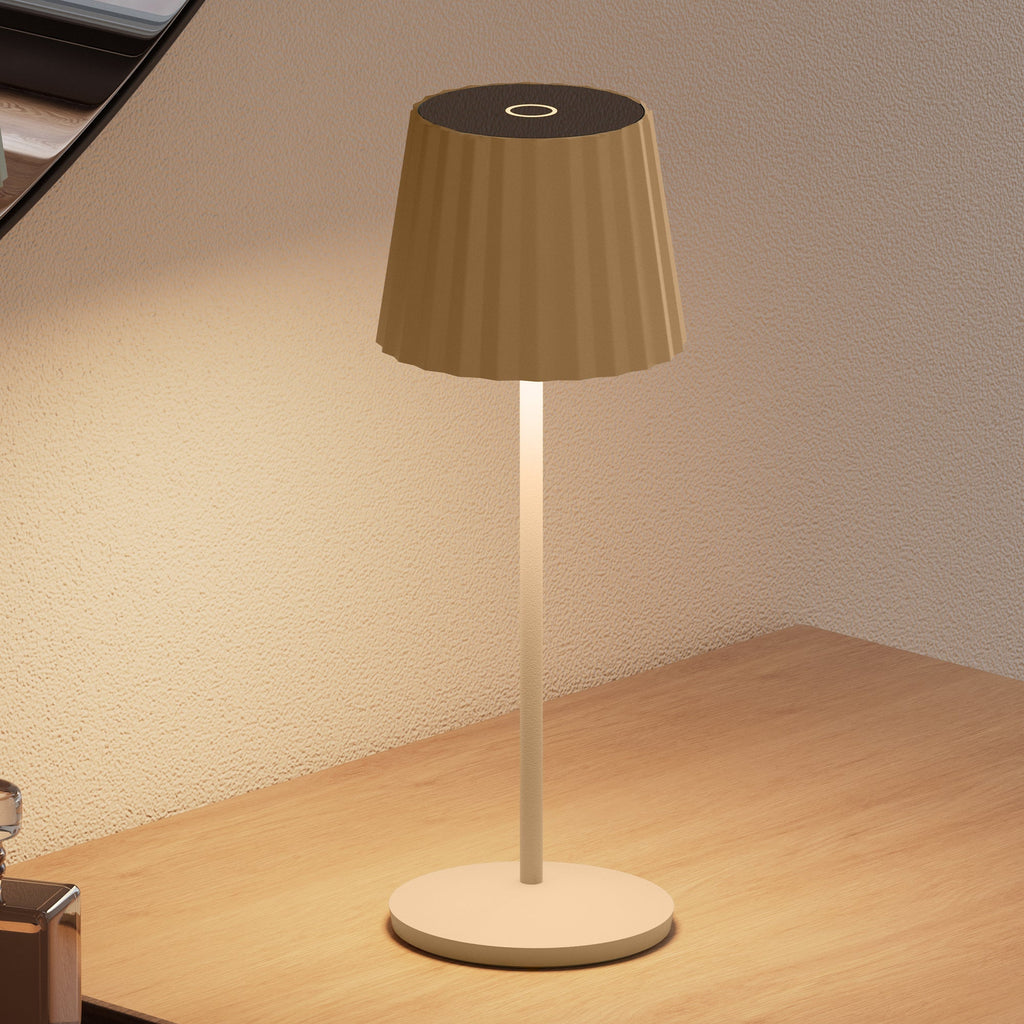 Abby - Lampe De Table Sans Fil - Acier - Beige