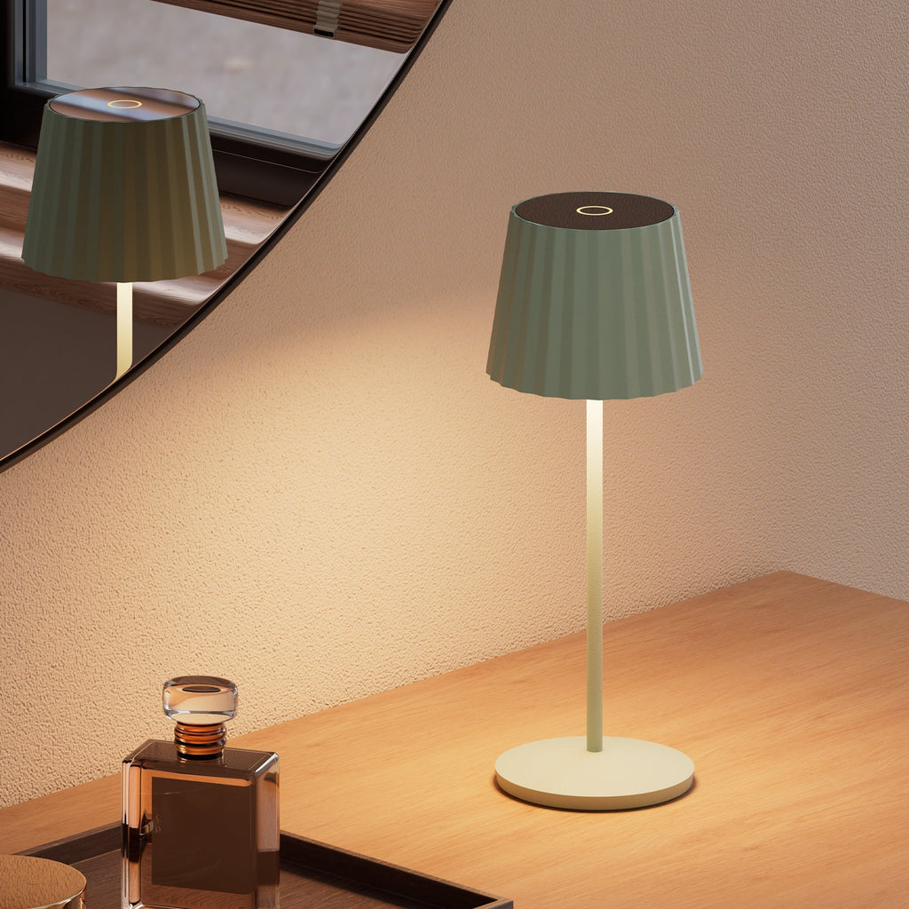 Abby - Lampe De Table Sans Fil - Acier - Vert