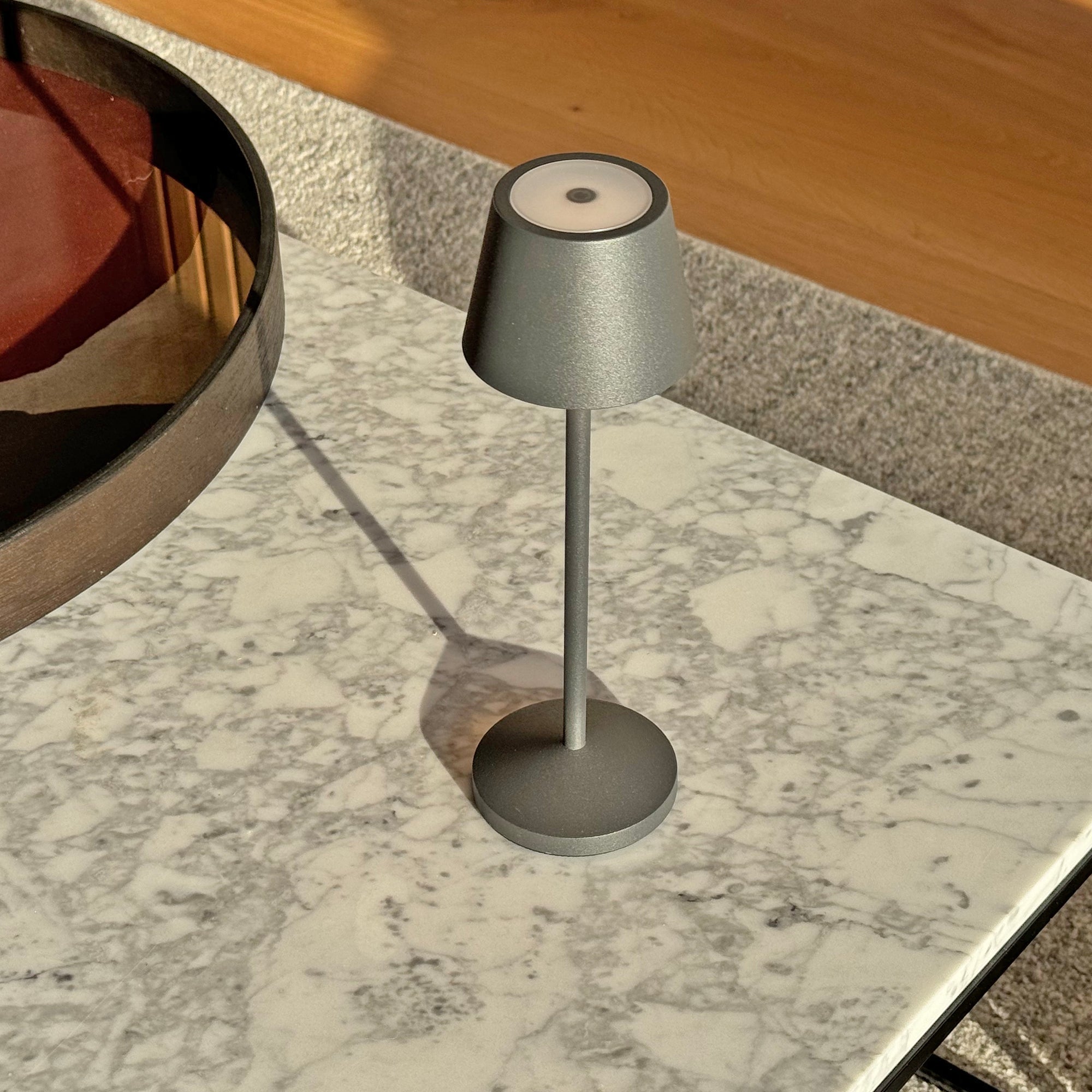 Emily - Lampe De Table Sans Fil - Acier - Gris Anthracite