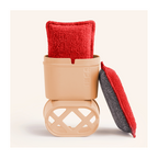 Eponge lavable rouge avec support