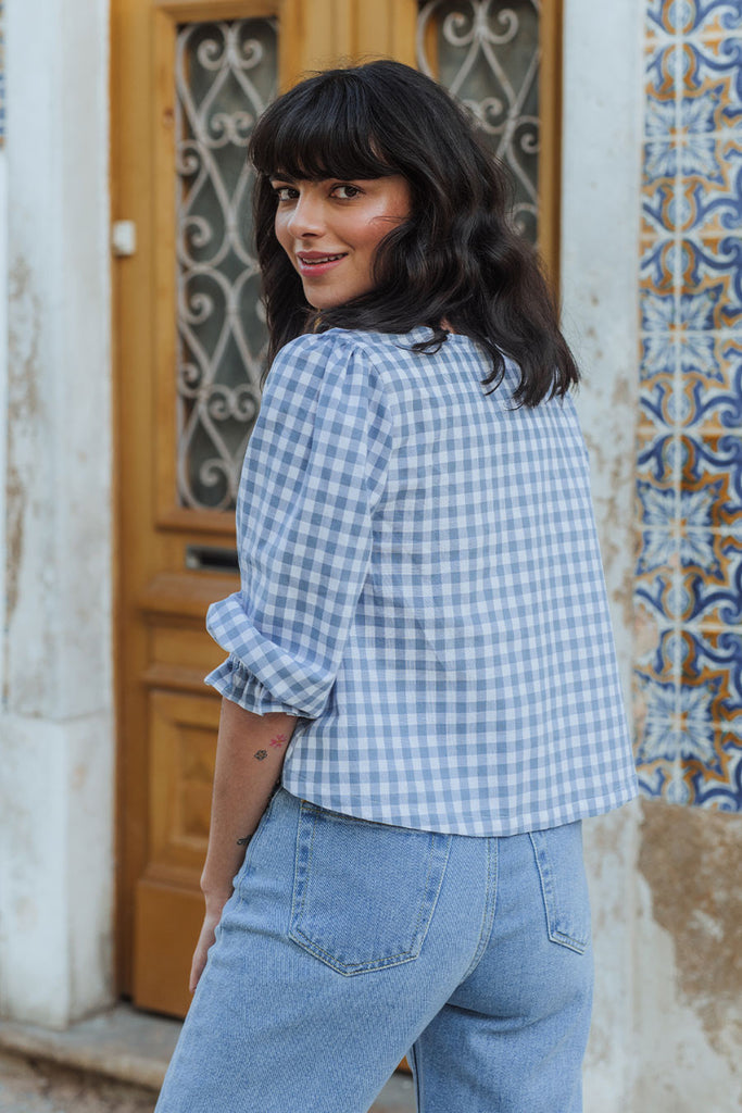 Blouse Georgia Vichy Bleu