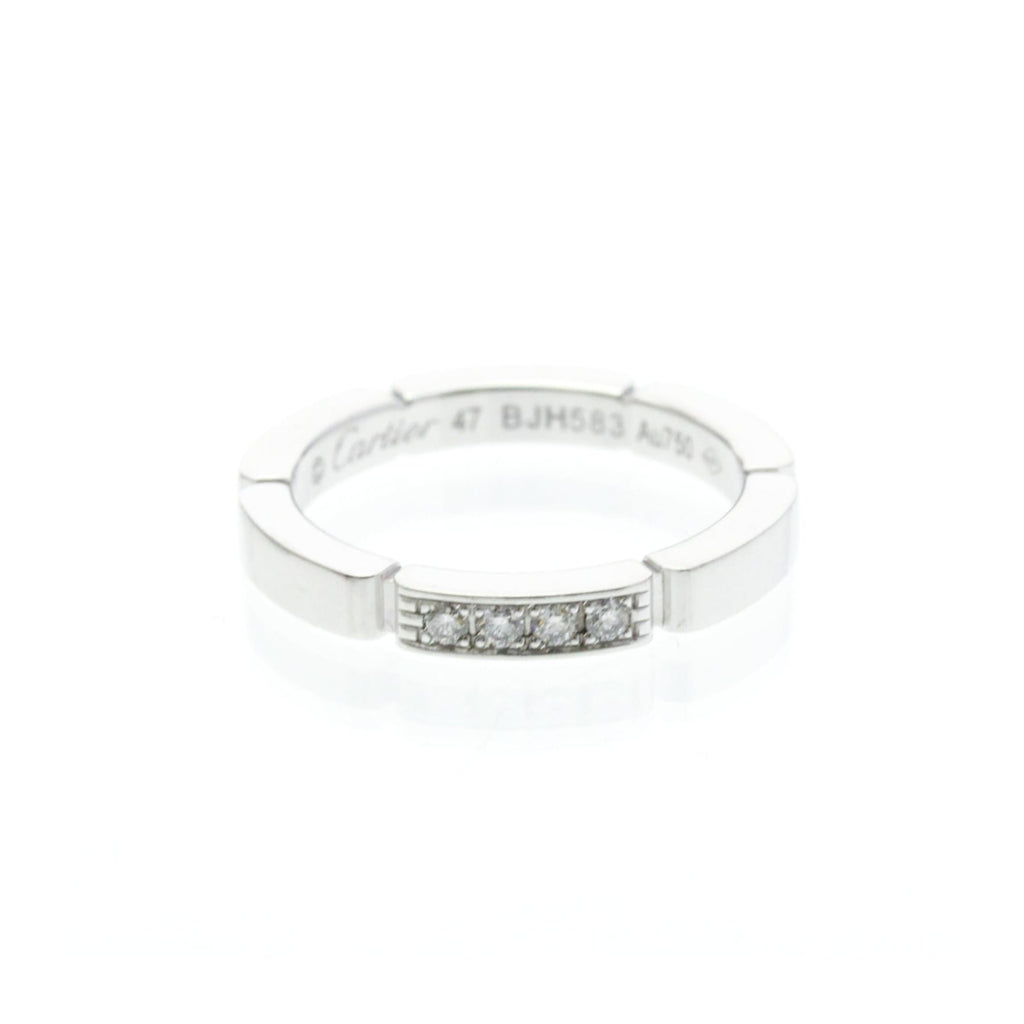 Cartier Maillon Panthere Band Ring 18K White Gold with 4 Diamonds Product Image