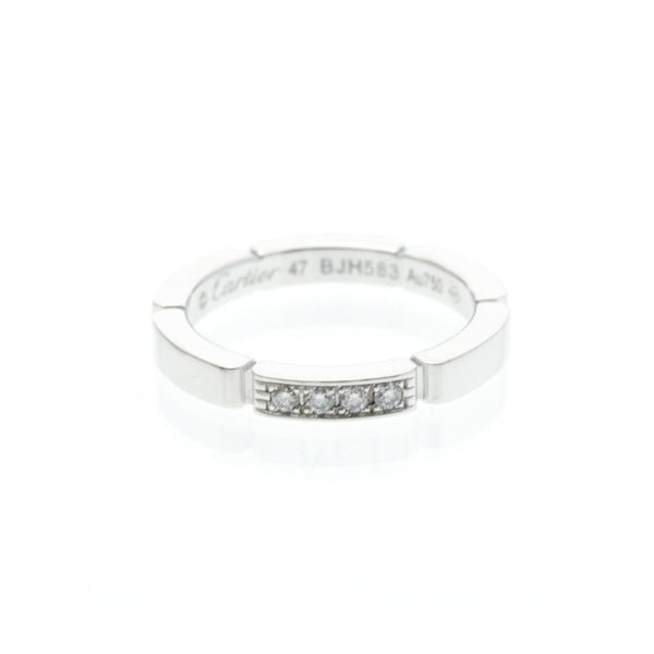 Cartier Maillon Panthere Band Ring 18K White Gold with 4 Diamonds Product Image