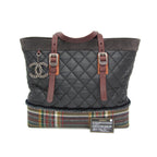 Chanel Paris-Edinburgh Tote Quilted Mixed Coated Canvas with Flannel Medium