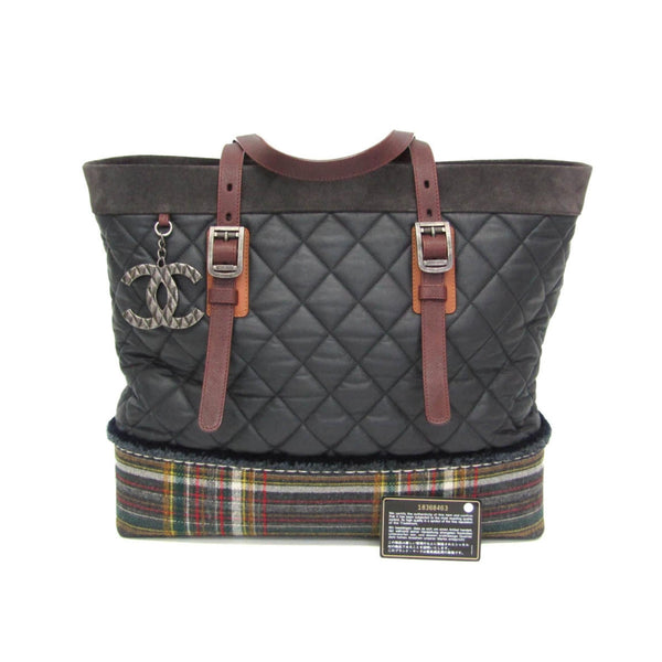 Chanel Paris-Edinburgh Tote Quilted Mixed Coated Canvas with Flannel Medium