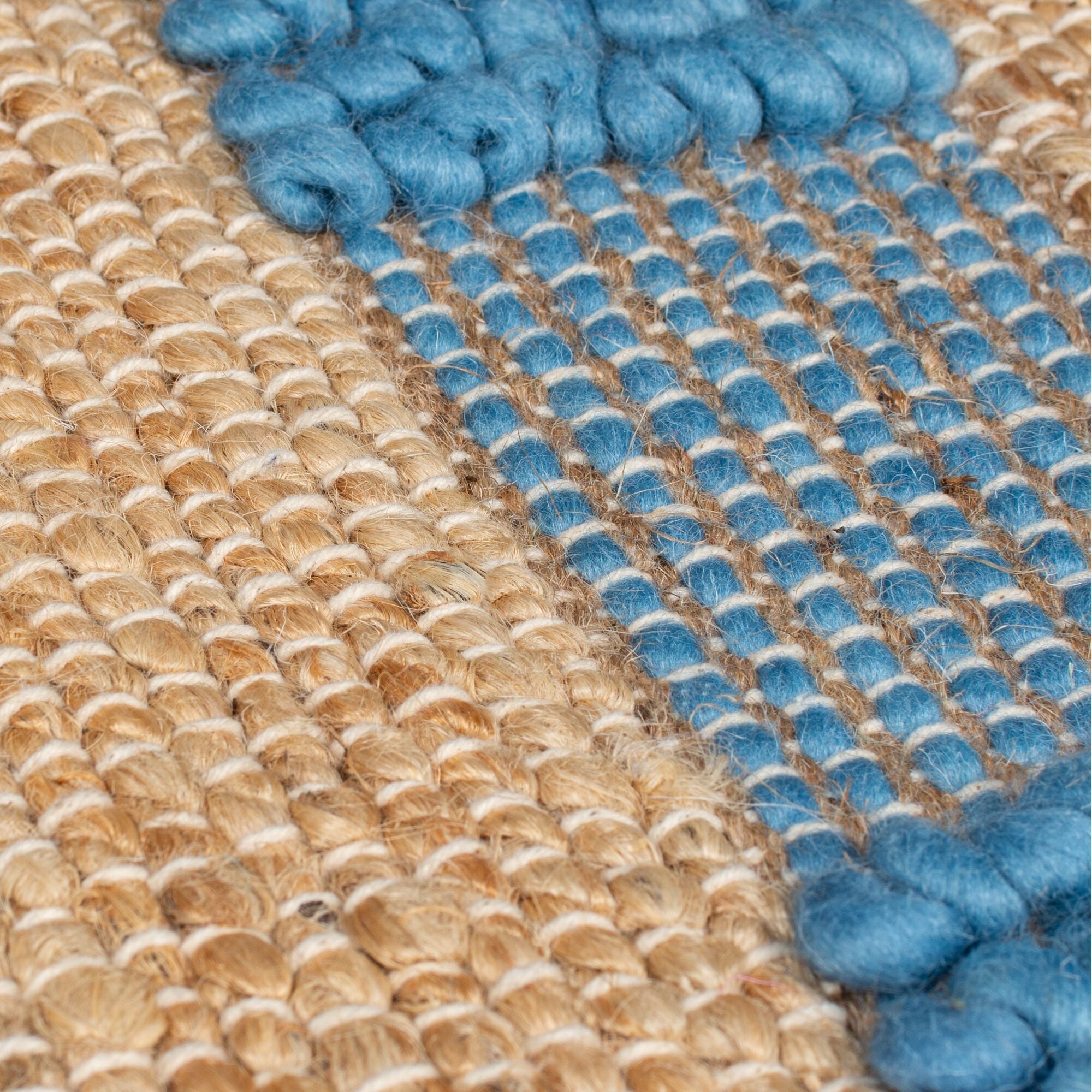 Bleu - Tapis En Jute Medina