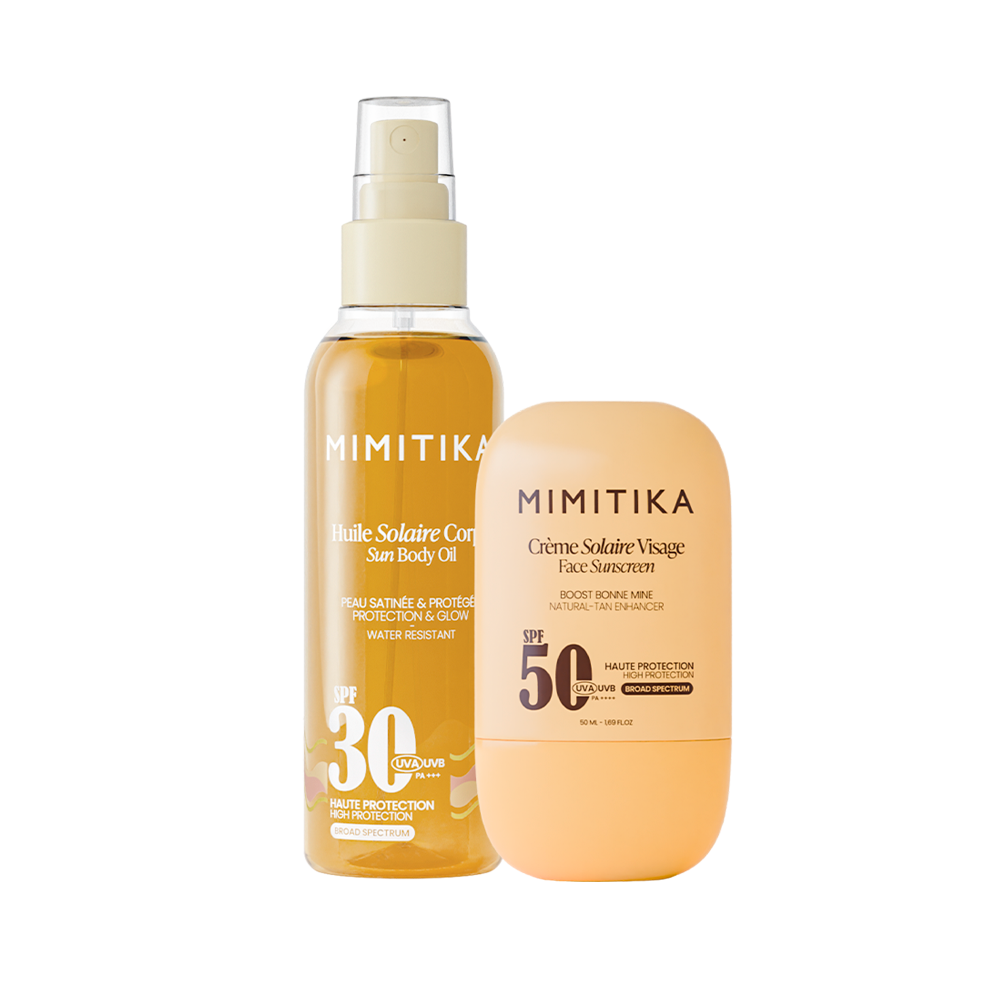 DUO crème visage SPF50 + Huile solaire SPF30