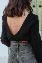 Blouse Lila Noir Coton