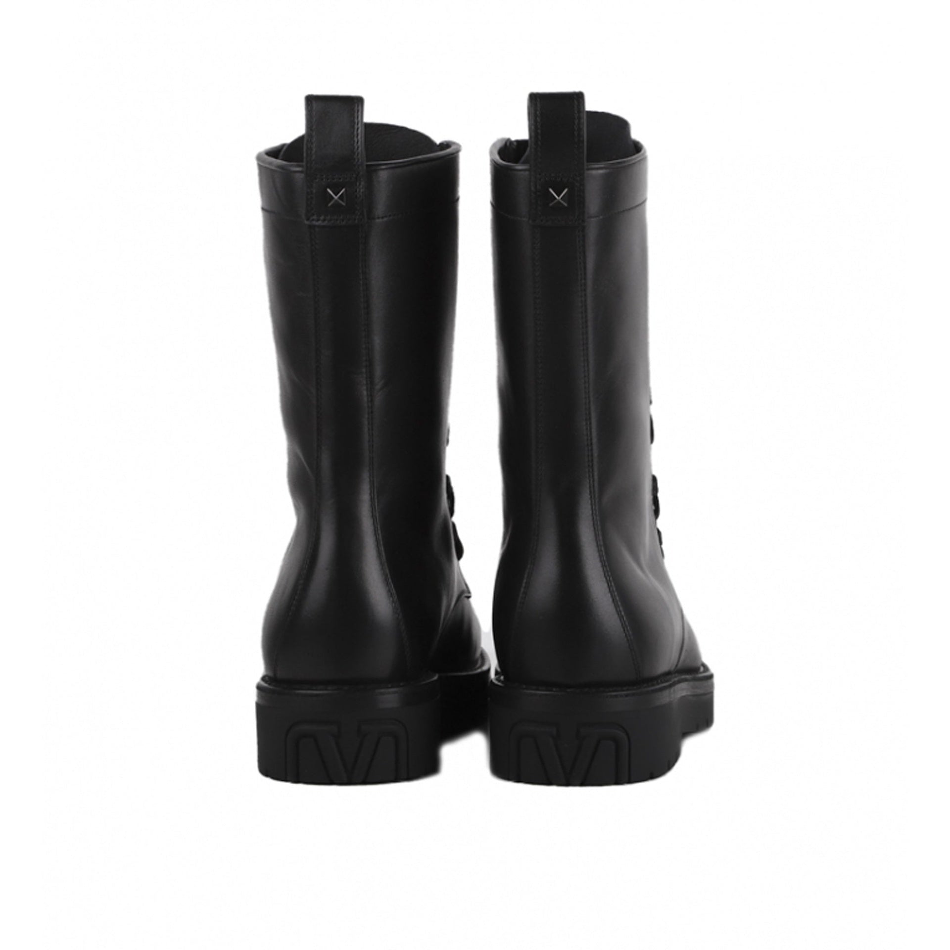 Bottes Valentino Garavani Combat Leather - Black - Homme