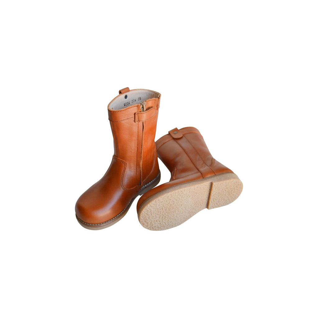 Bottes Bottines Mi-Hautes Resistantes Romy - Cuir Camel - Fille