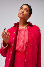 Surchemise Dori En Daim Fuchsia