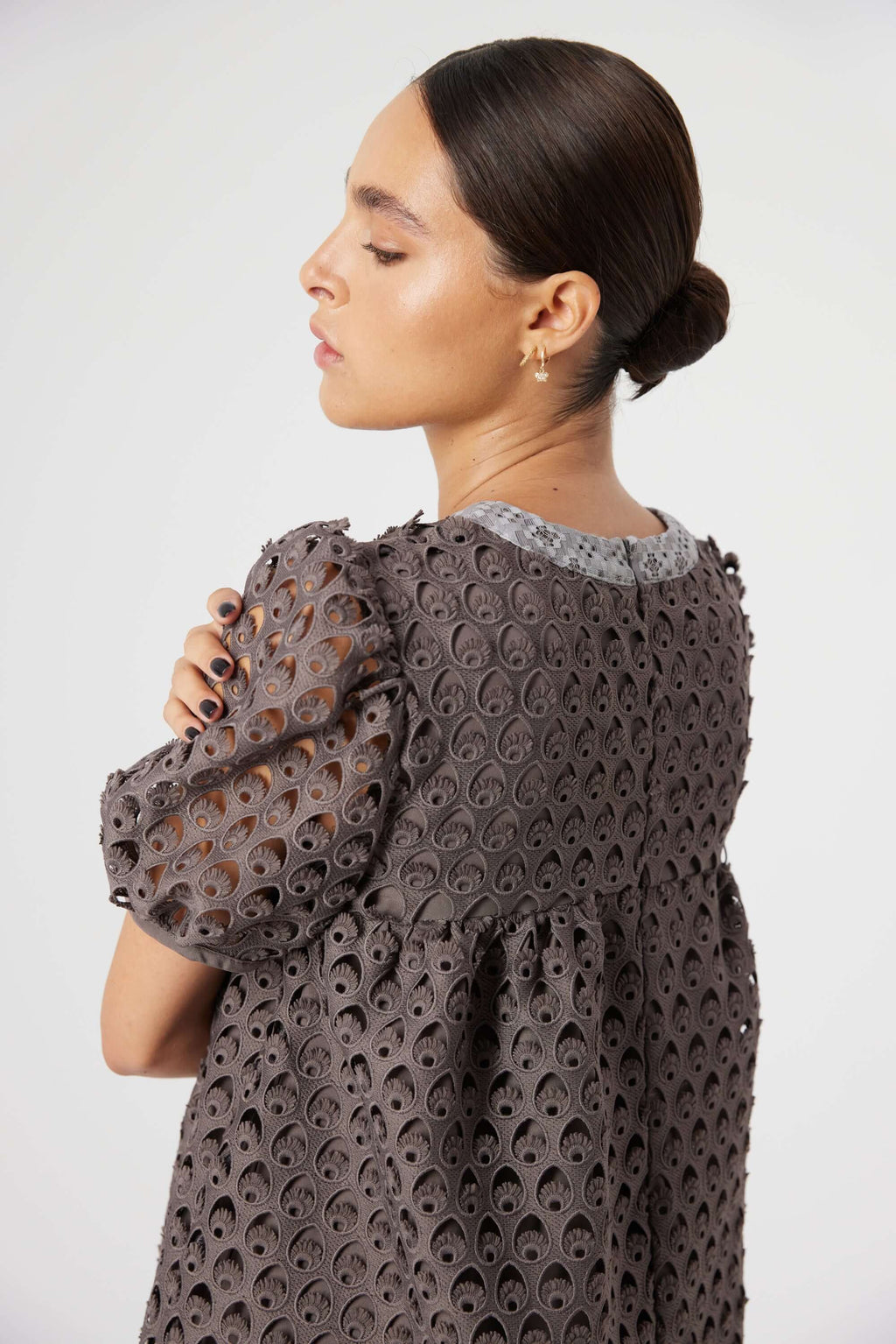 Blouse Gaya En Dentelle Charbon