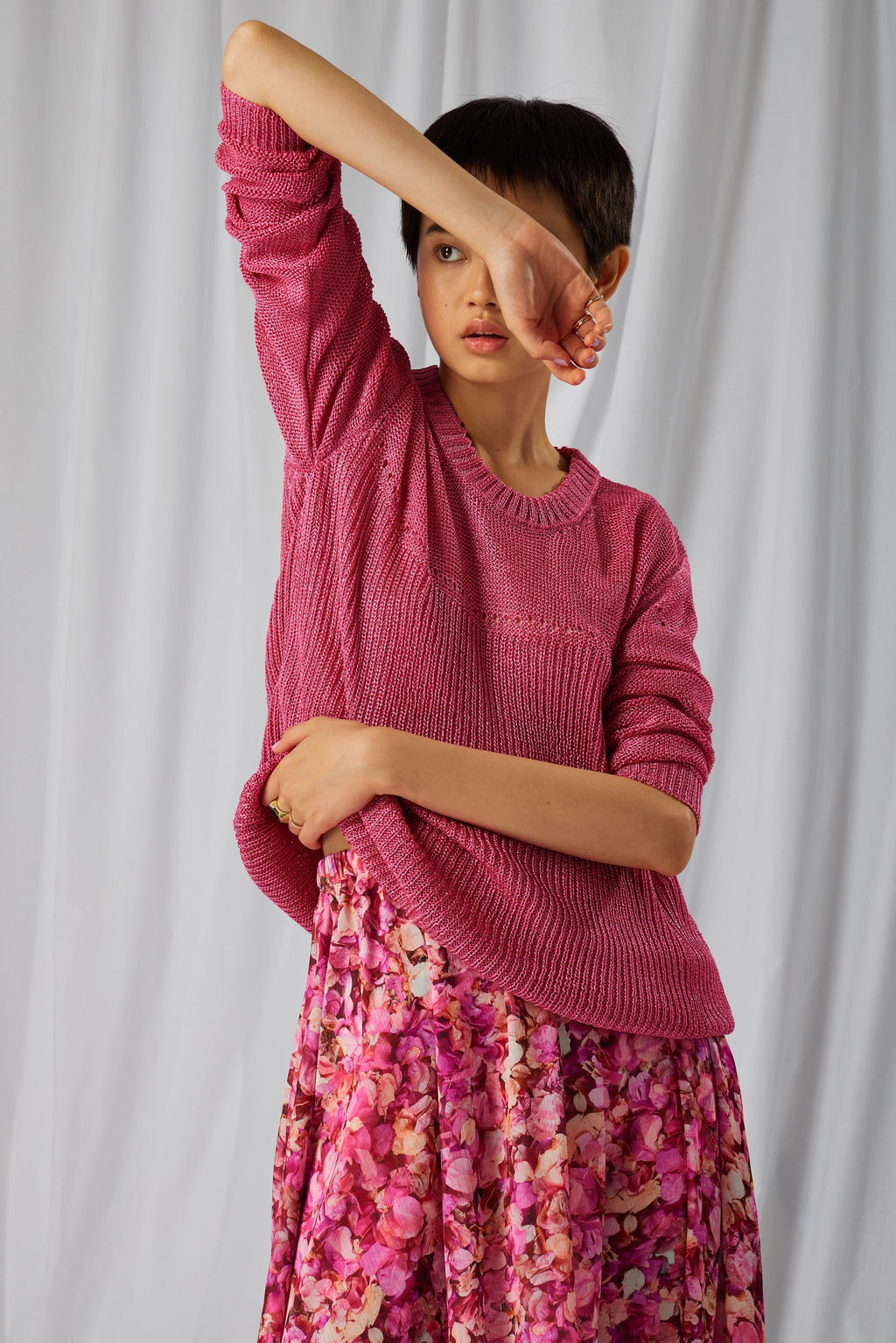 Pull Ezra En Maille Fraise