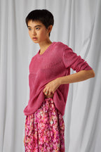 Pull Ezra En Maille Fraise