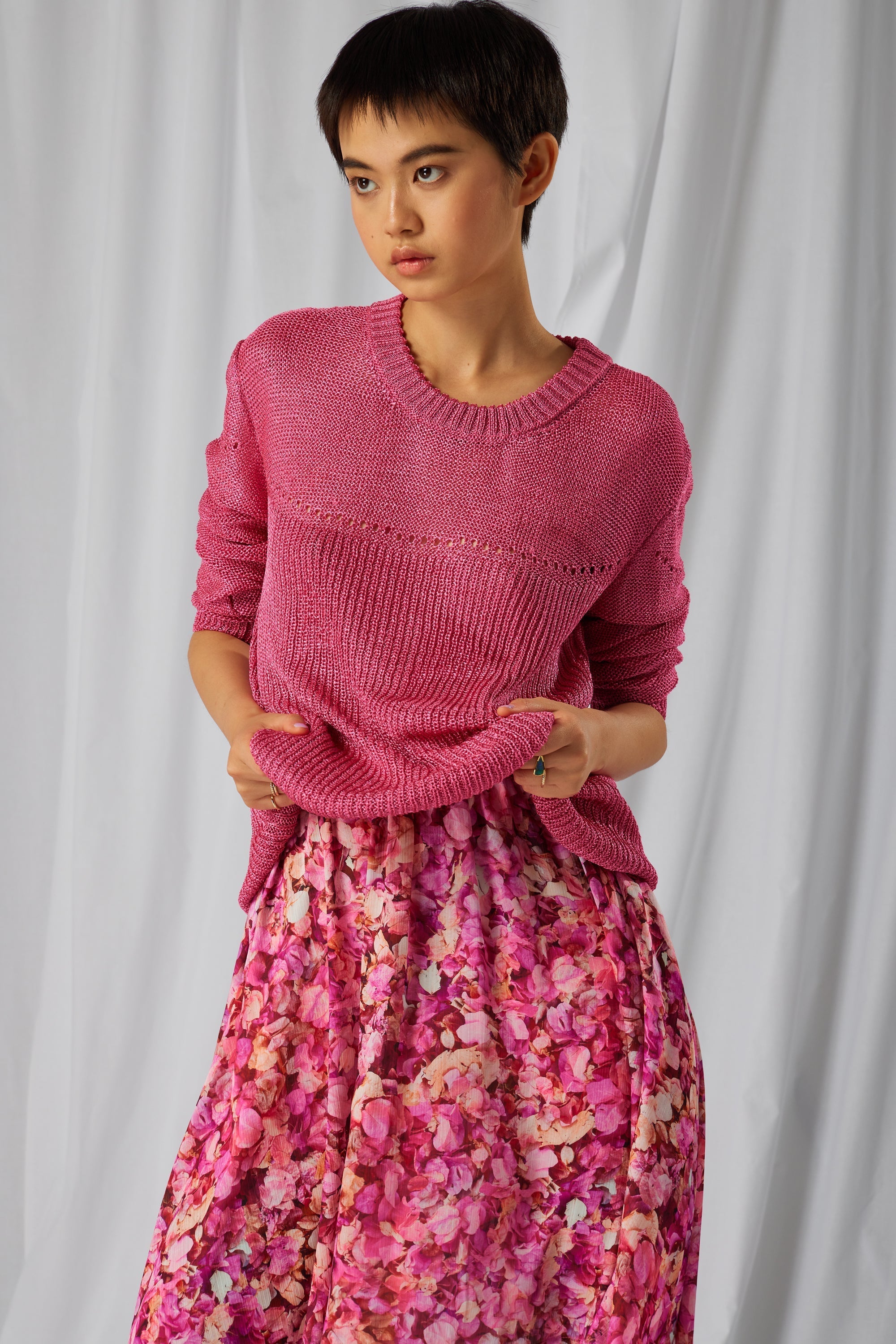 Pull Ezra En Maille Fraise