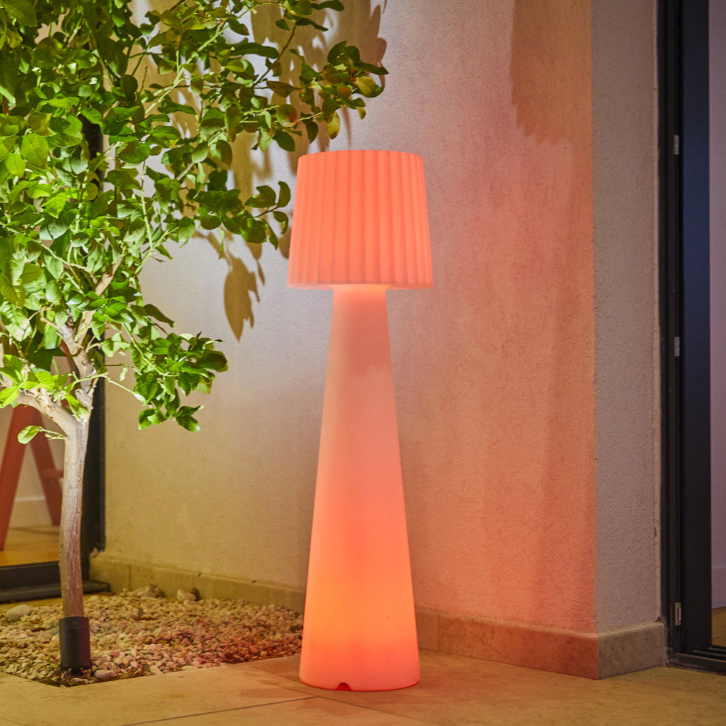 Lady - Lampadaire Sans Fil - Polyéthylène - Blanc