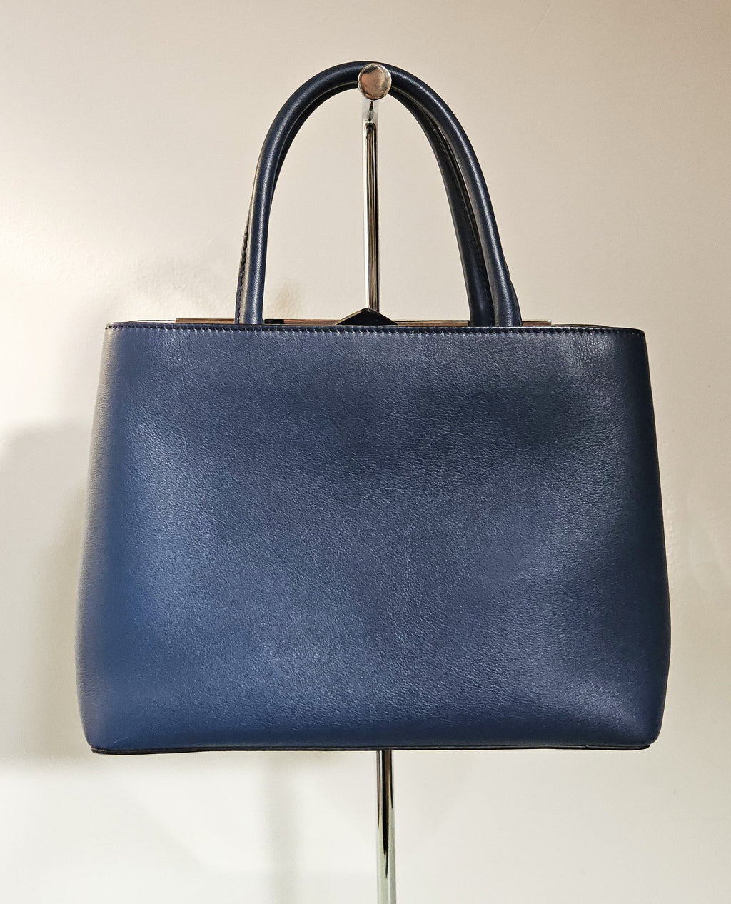 Fendi 2Jours Blue Leather Tote Bag
