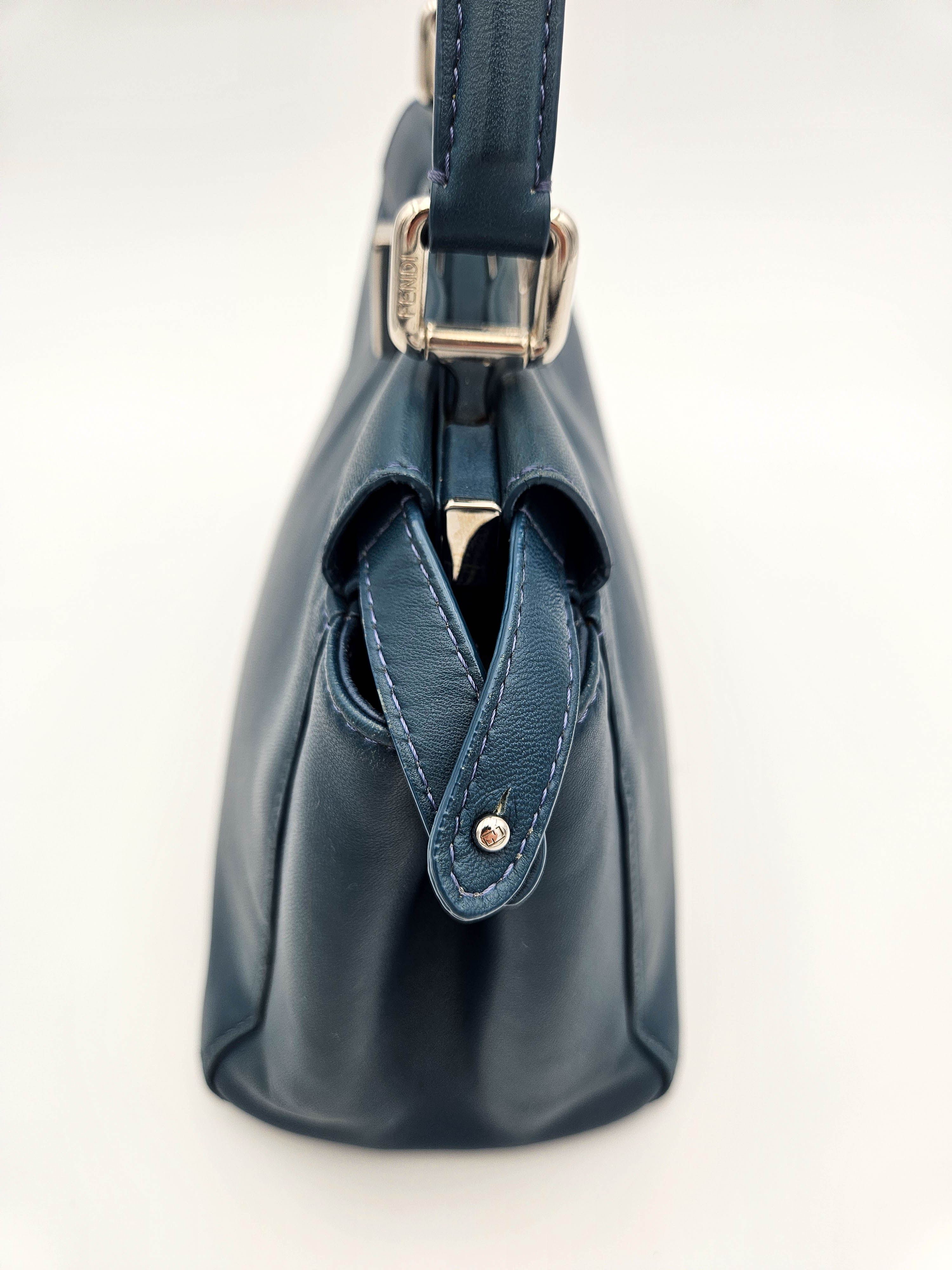 Fendi Peekaboo Mini Bleu Pétrole