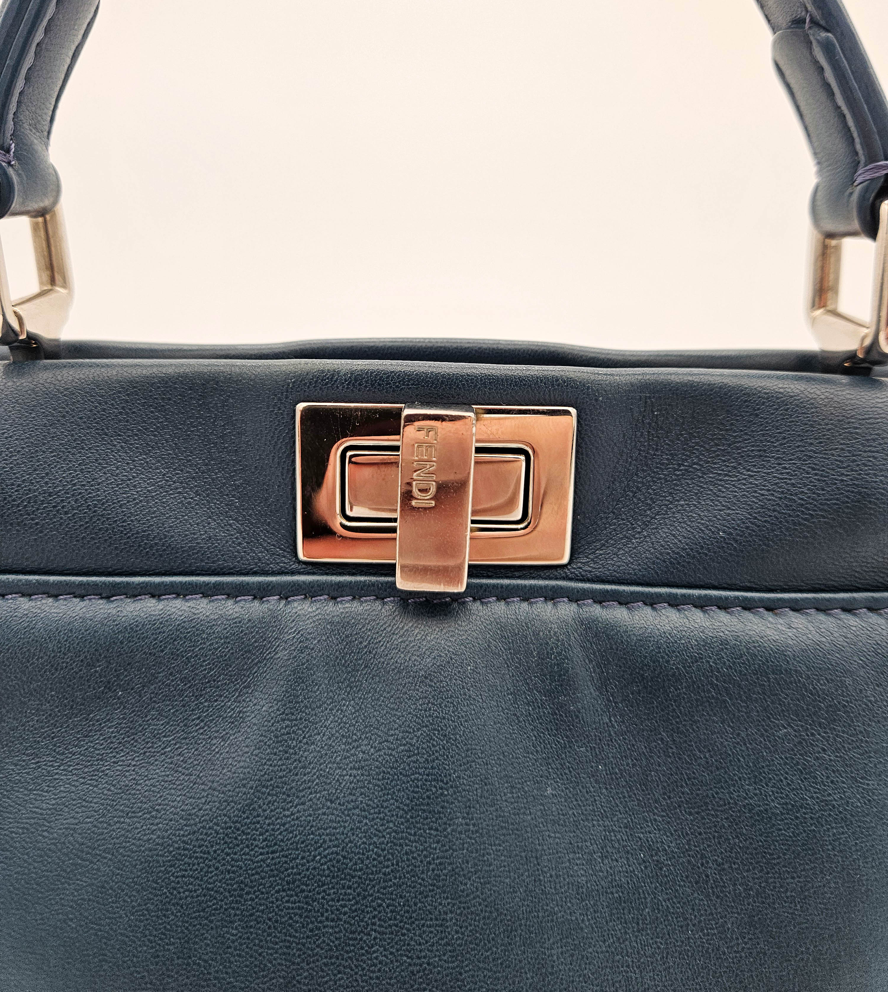 Fendi Peekaboo Mini Bleu Pétrole