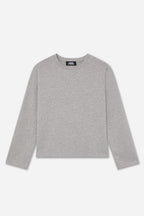 T-Shirt Gris À Manches Longues En Coton