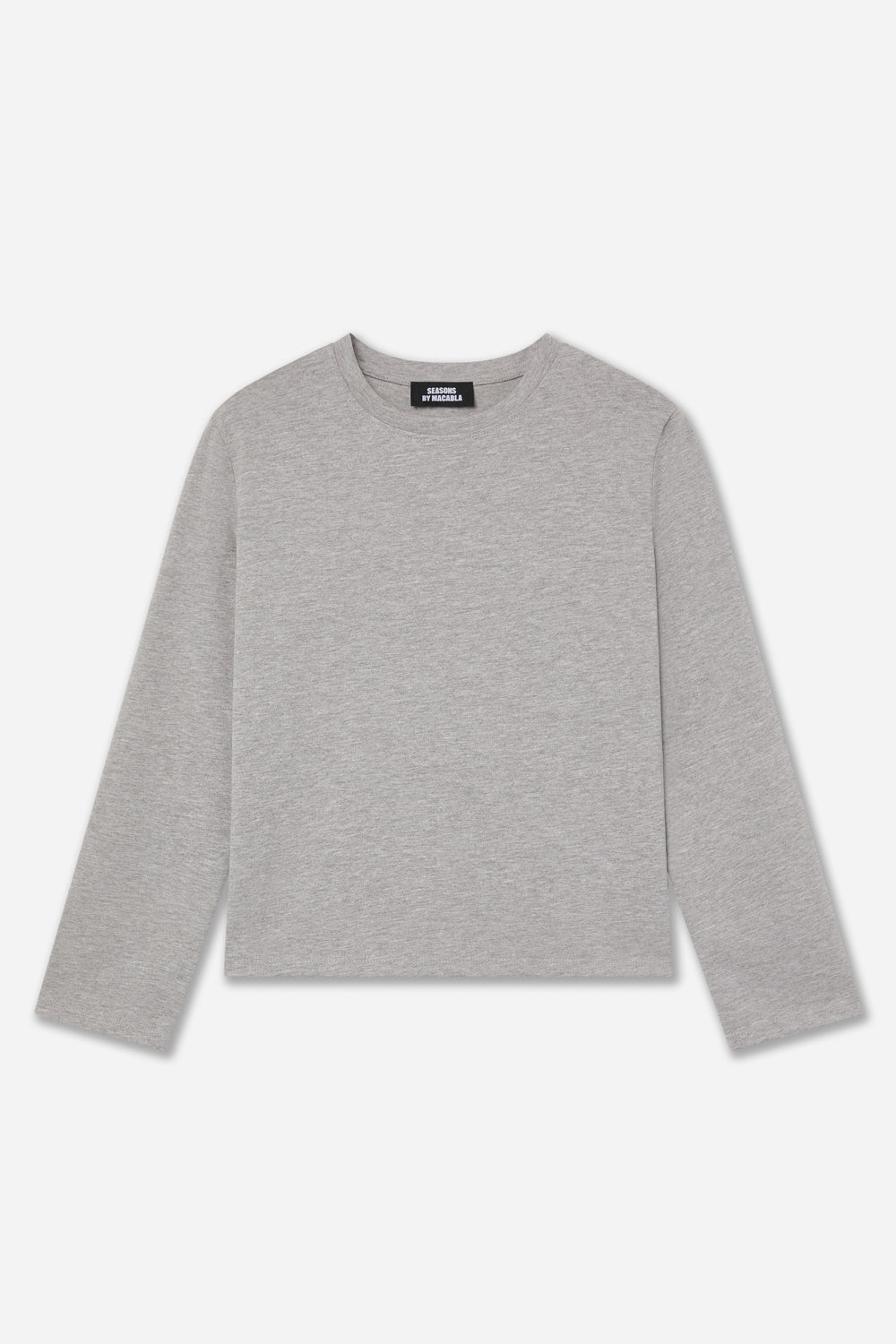 T-Shirt Gris À Manches Longues En Coton