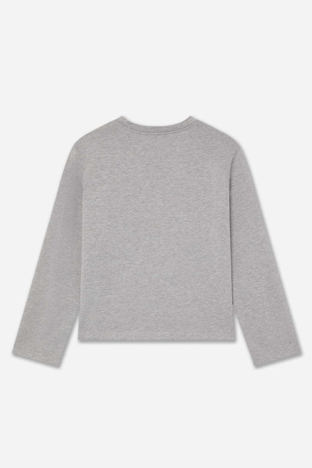 T-Shirt Gris À Manches Longues En Coton