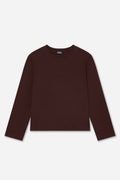 T-Shirt Marron À Manches Longues En Coton