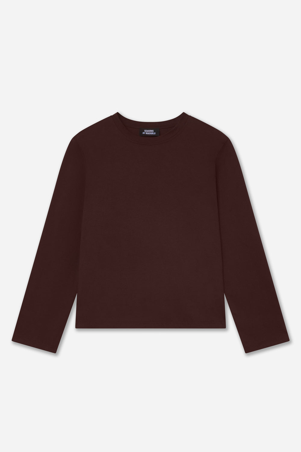T-Shirt Marron À Manches Longues En Coton