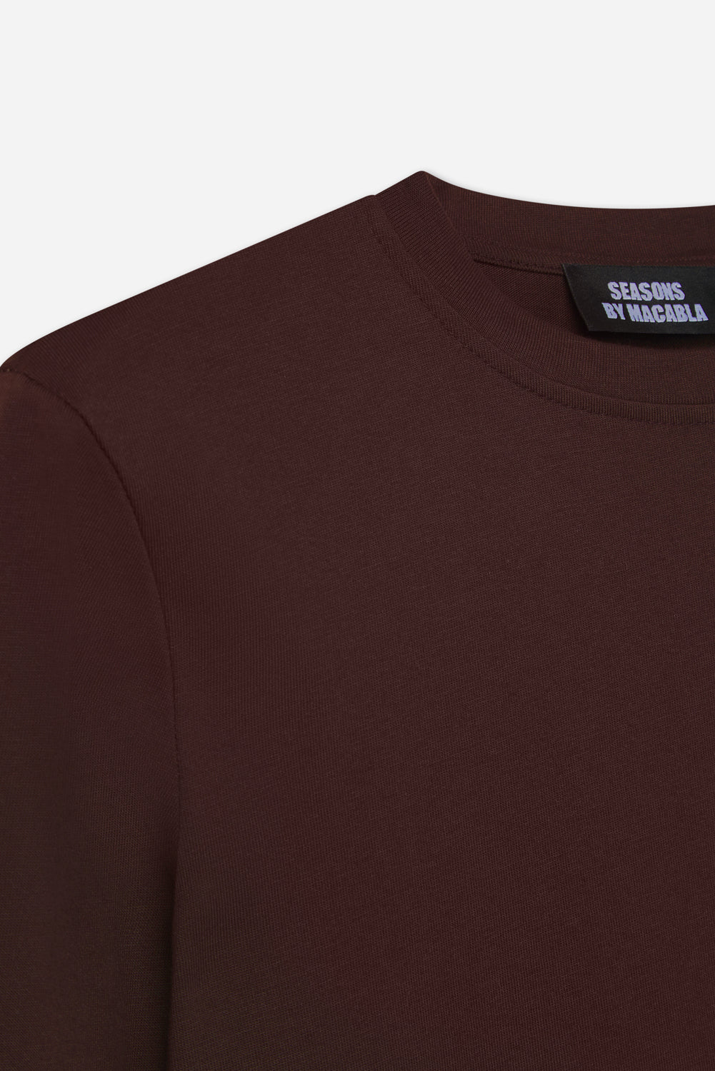 T-Shirt Marron À Manches Longues En Coton