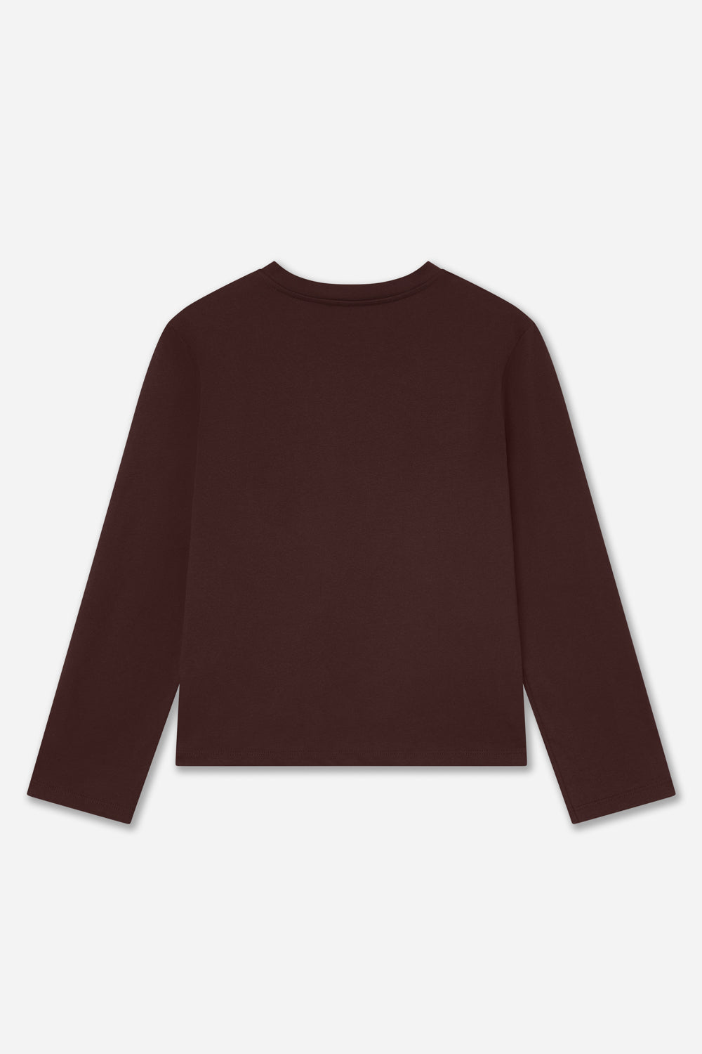 T-Shirt Marron À Manches Longues En Coton