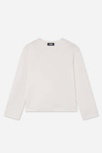 T-Shirt Blanc À Manches Longues En Coton