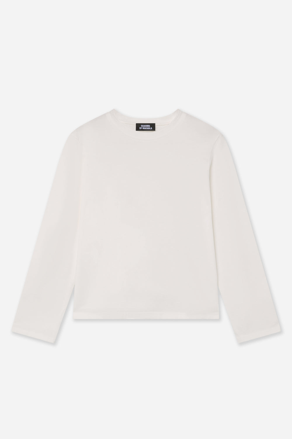 T-Shirt Blanc À Manches Longues En Coton