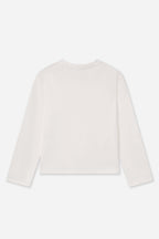 T-Shirt Blanc À Manches Longues En Coton
