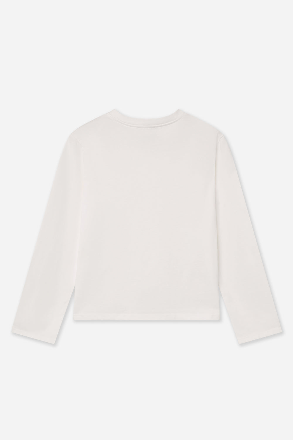 T-Shirt Blanc À Manches Longues En Coton