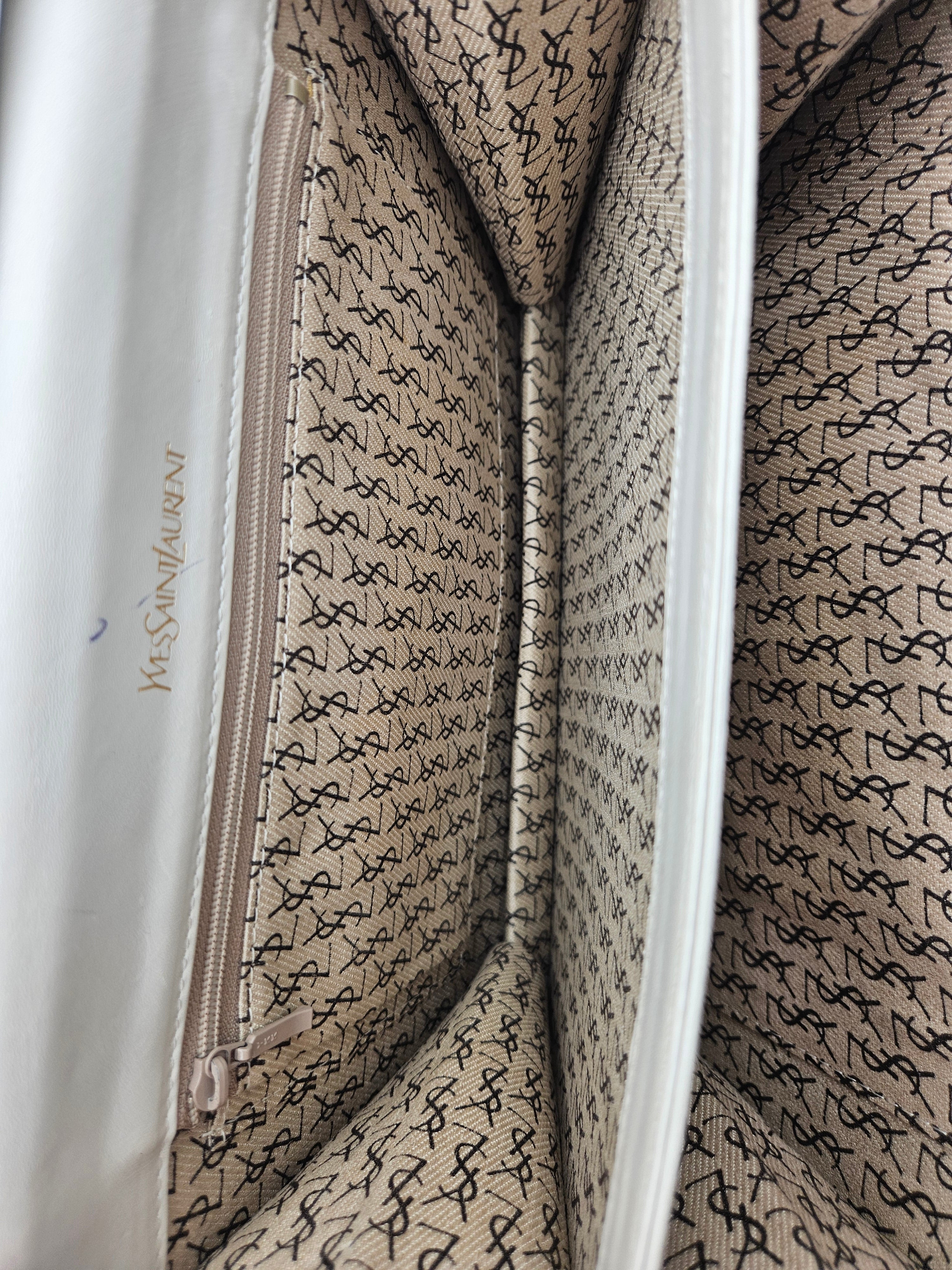 Sac Yves Saint Laurent Vintage Crossbody Blanc