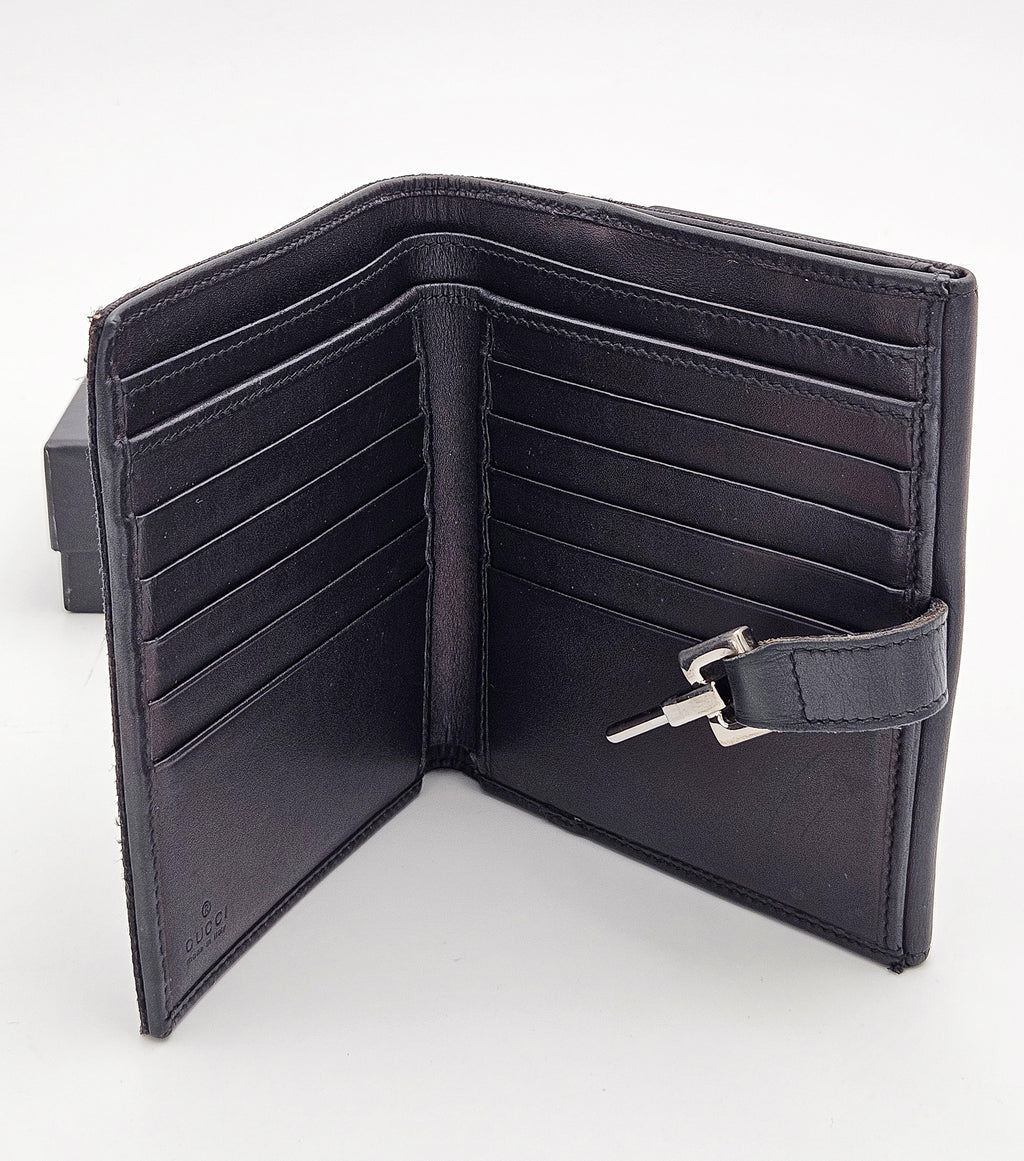 Portefeuille Gucci Vintage Toile Gg Noir · Fermoir Jackie