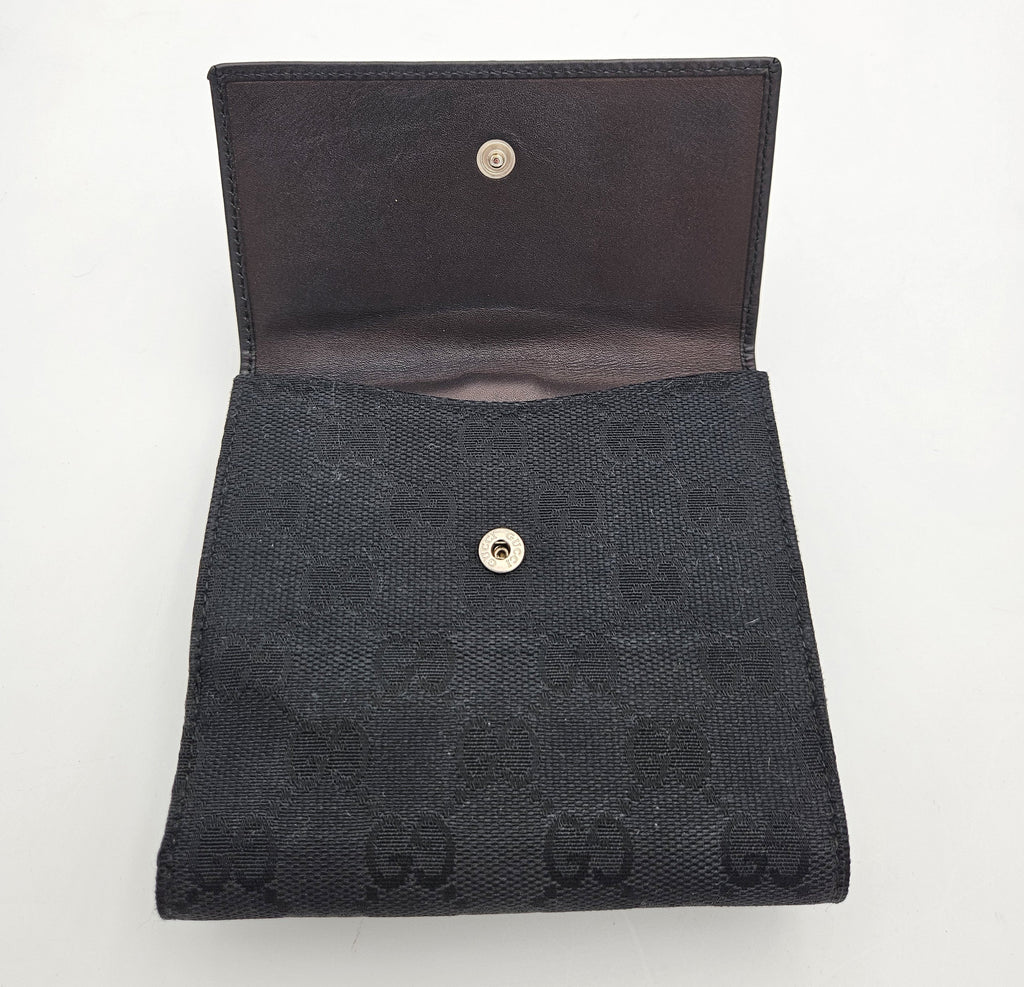 Portefeuille Gucci Vintage Toile Gg Noir · Fermoir Jackie