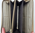 Portefeuille Gucci Cuir Grainé Doré Bamboo Zippy