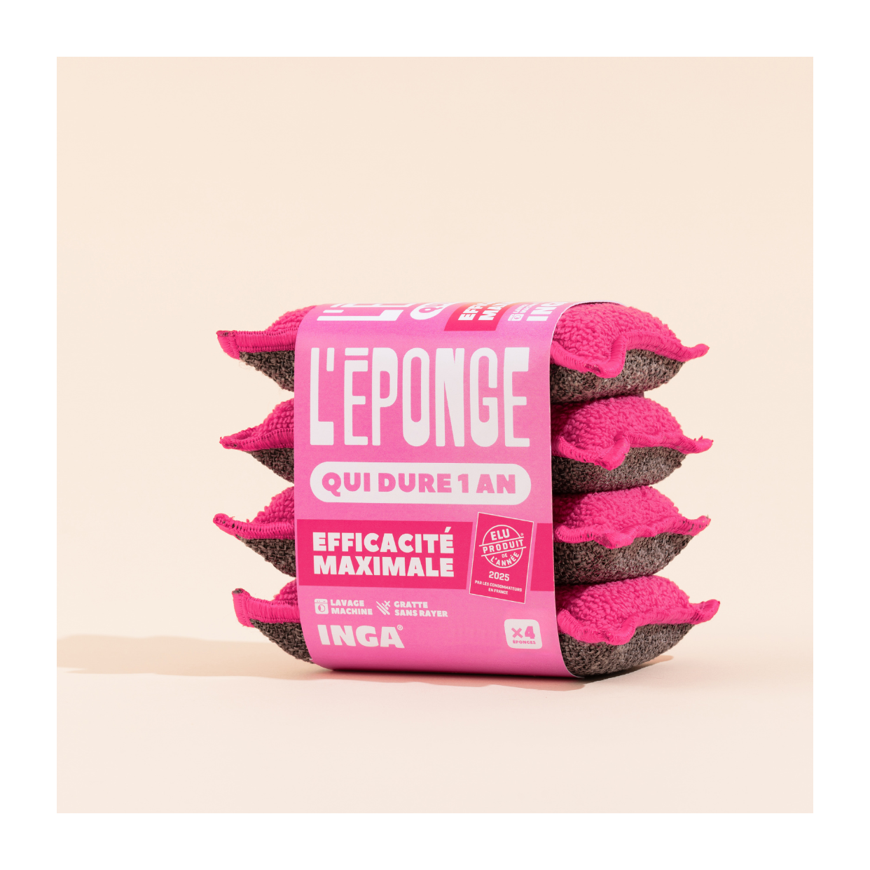 Éponges Lavables 4 Roses
