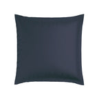 Biarritz - Set De 2 Taies D'Oreiller - Satin De Coton - Blanc / Bleu Fonce